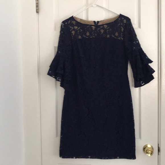 Ralph Lauren Navy Lace Dress - Picture 1 of 5